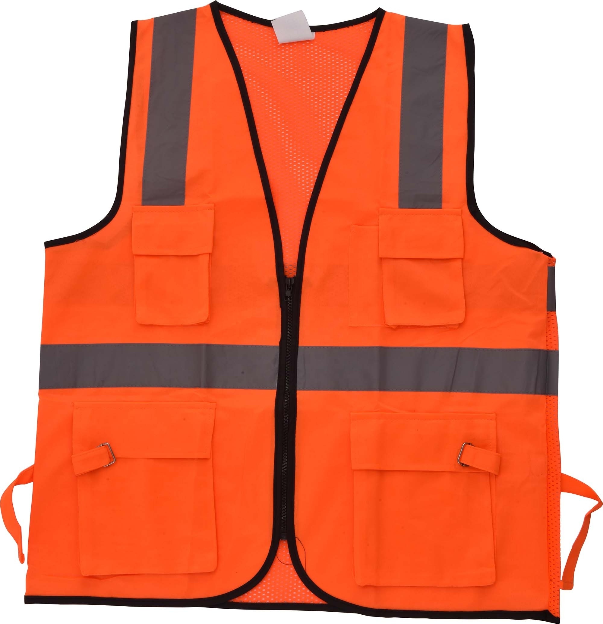 Wholesale High Vis Reflective Working Black Jacket Personal Security Construction Safety Vest with 3 Reflective Stripes