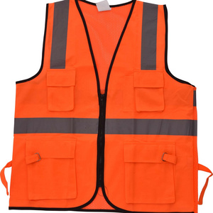 Wholesale High Vis Reflective Working Black Jacket Personal Security Construction Safety Vest with 3 Reflective Stripes