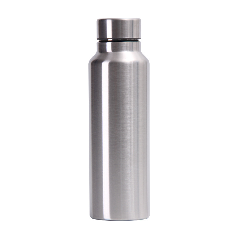 Custom logo single wall stainless steel water bottle promotional sports bottle  with lid