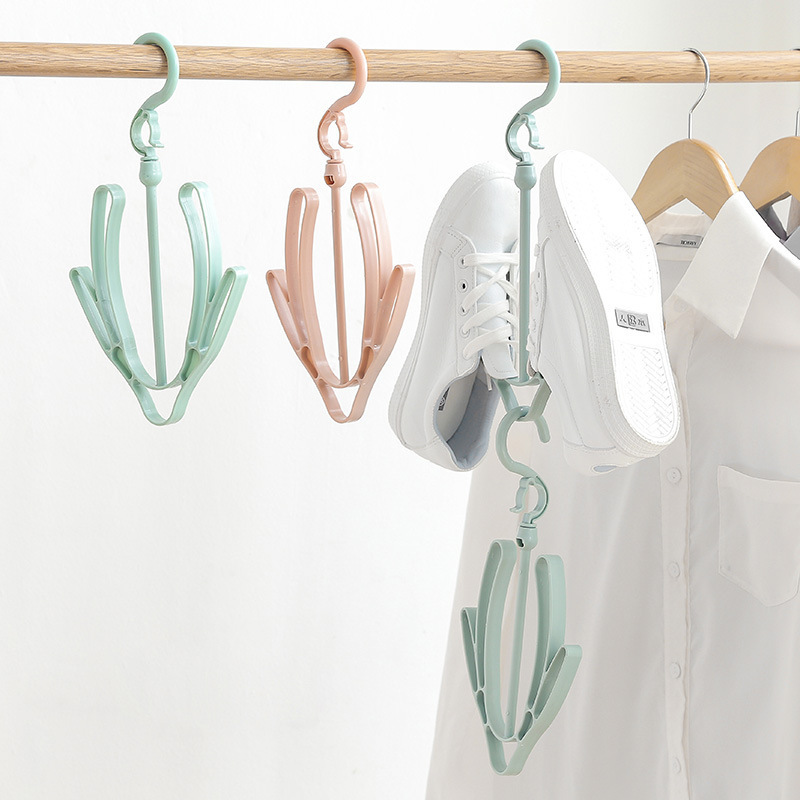 Shoes Drying Rack Plastic Hanging Storage Shelf 2 Hooks Shoe Rack Hanger For Shoe