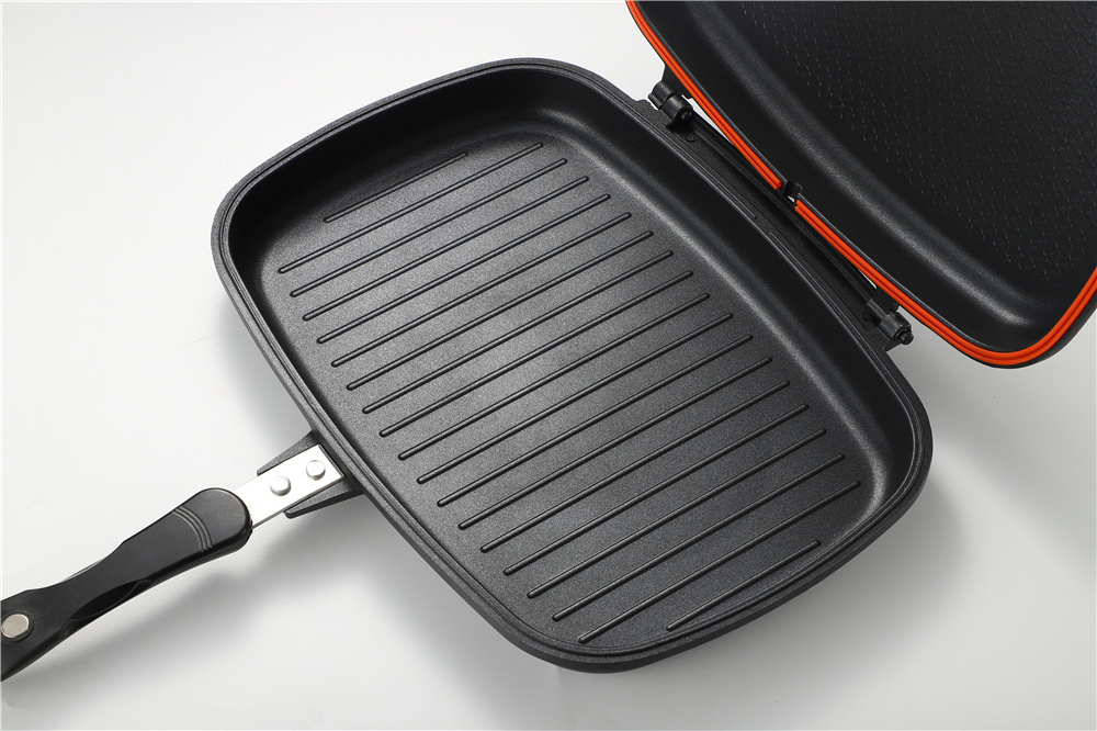 Professional Non-stick Pans Sets oil free camping stove double grill pan with non stick coating