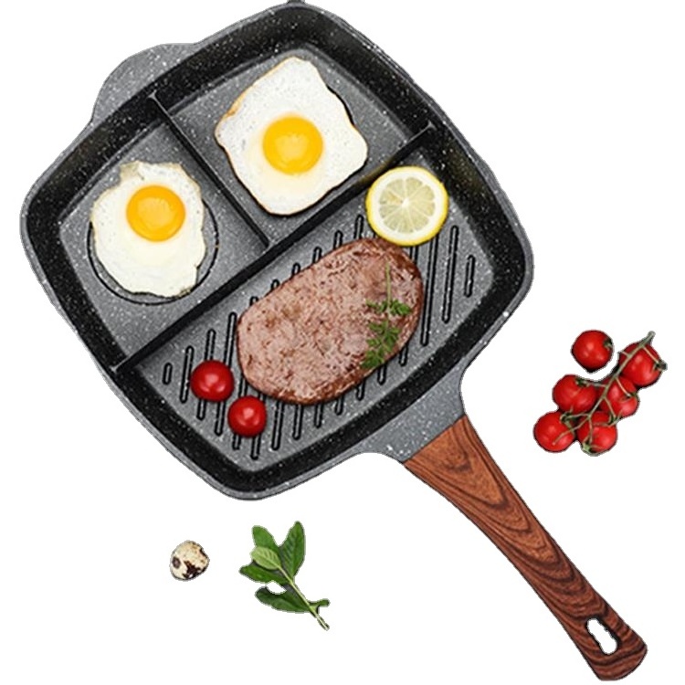 Made in China aluminum non-stick split bakeware three-in-one induction bottom breakfast frying pan