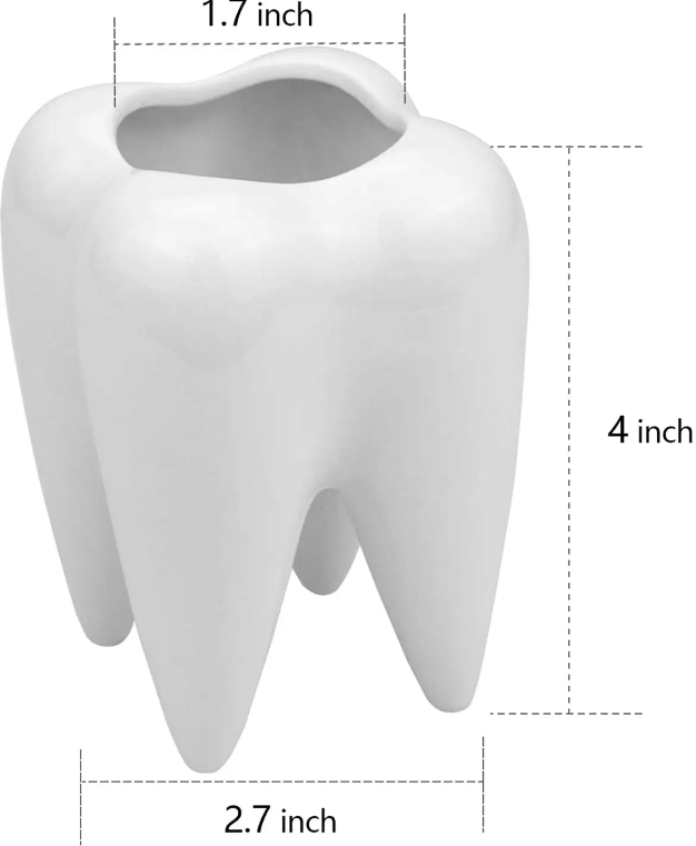 Hot sale Tooth Shape Planter Pot Ceramic Cactus Planter Pot Modern Style Pen Holder Pot For Plant