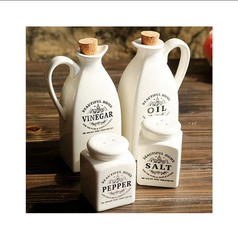 Wholesale handmade glazed porcelain oil bottle wholesale liquid dispenser multicolour eco-friendly ceramic olive oil bottle