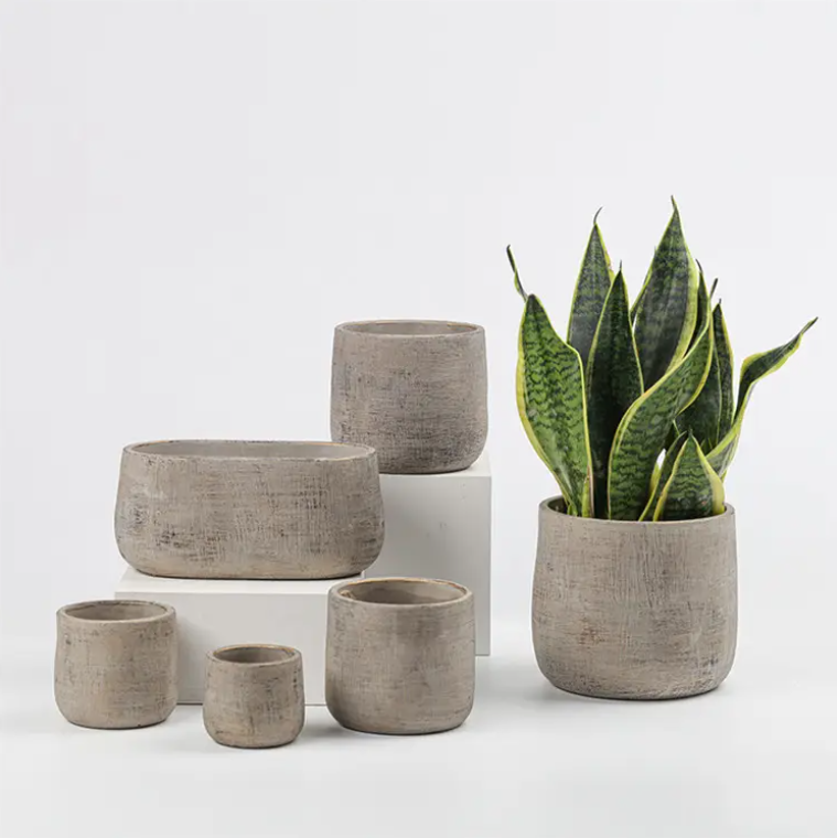 Garden supplies retro texture home courtyard decoration concrete flower planter cement cactus pot indoor pots for plants