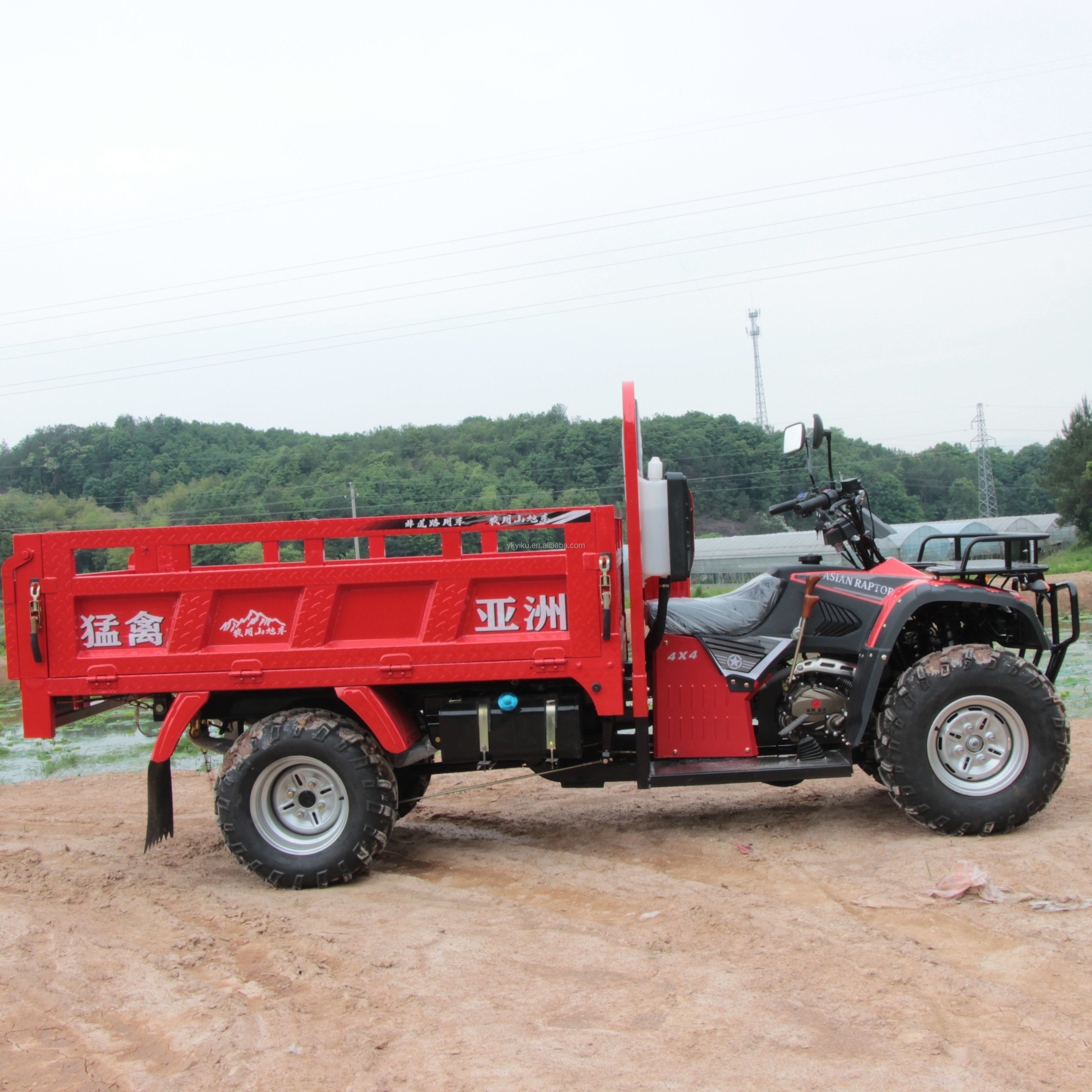 300/400cc 4x4 ATV with Hydraulic Tipping Bucket Buggy UTV with Dump Bed