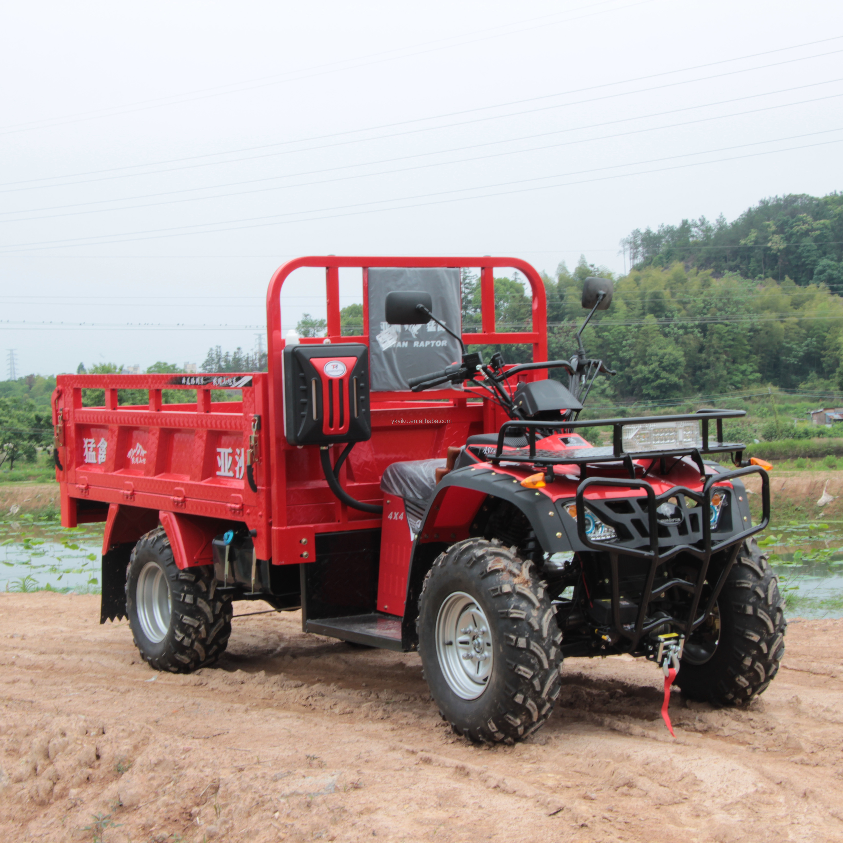 300/400cc 4x4 ATV with Hydraulic Tipping Bucket Buggy UTV with Dump Bed