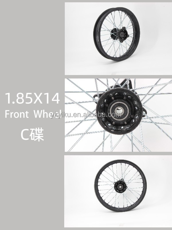 Factory Supply 14 16 17 18 19 Inch Dirt Bike Motorcycle Front Rear Disc Drum Brake Spoke Wheels Rim With Wheel Hub