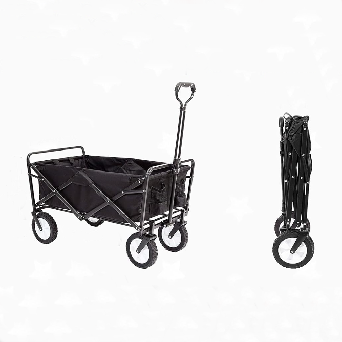 2023 Simple Design Black Folding Fruit Cart Housekeeping New Design Golf Cheap Shopping Cart with Wheels