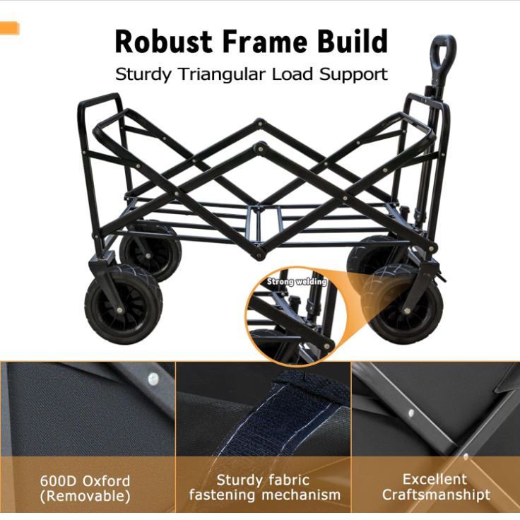 2023 Collapsible Large Capacity Candy Wheel Folding Street Vending Cart with Universal Wheels for Kids Dogs