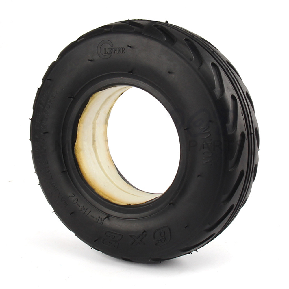 Rubber Tire 6x2 inch Solid Tyre 6 inch Foam Trolley Tire for Kick Scooter Fastwheel F0