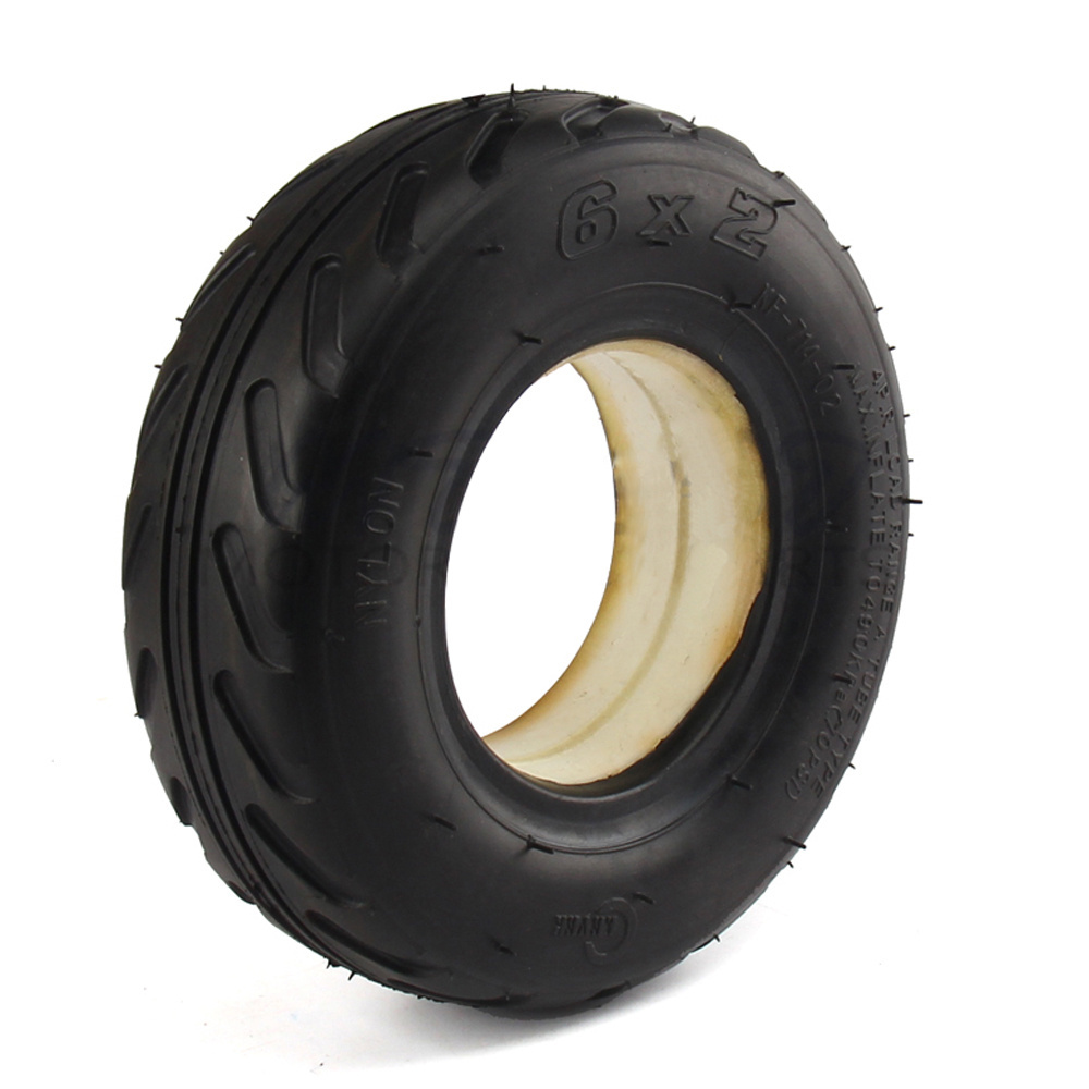 Rubber Tire 6x2 inch Solid Tyre 6 inch Foam Trolley Tire for Kick Scooter Fastwheel F0