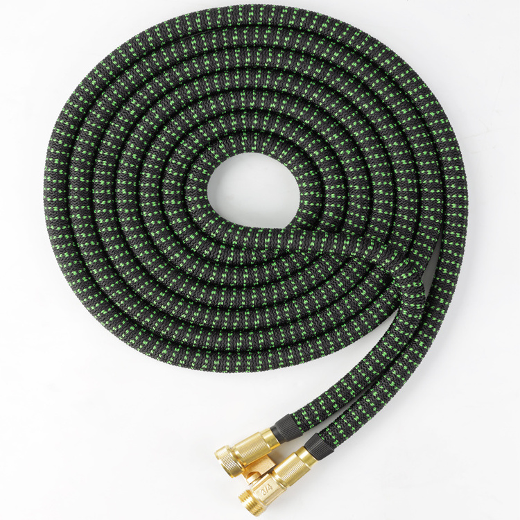 Expandable Garden Hose 100FT with 3/4 Solid Brass Fittings 4-Layers Latex No-Kink, Flexible Hose Brass Shut Off Valve