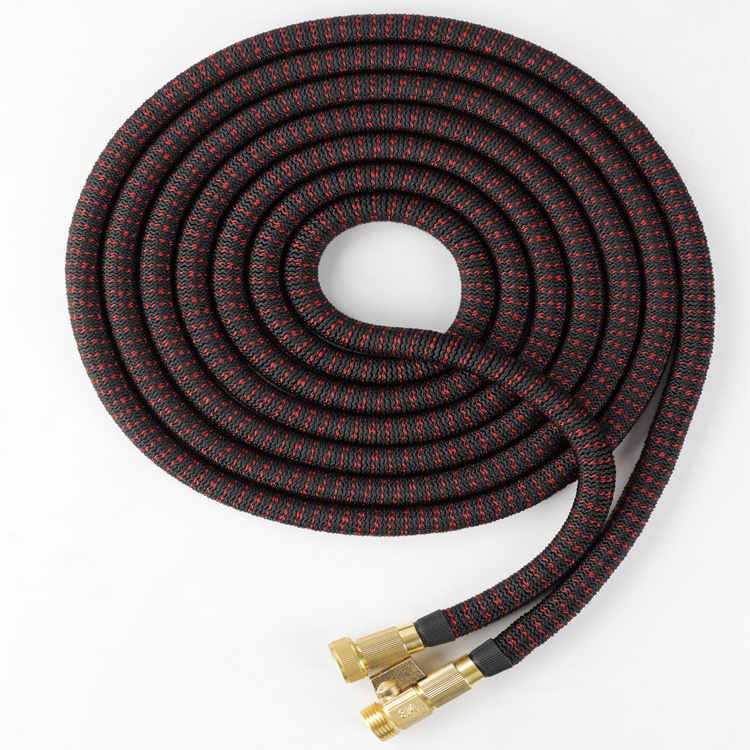 Expandable Garden Hose 100FT with 3/4 Solid Brass Fittings 4-Layers Latex No-Kink, Flexible Hose Brass Shut Off Valve