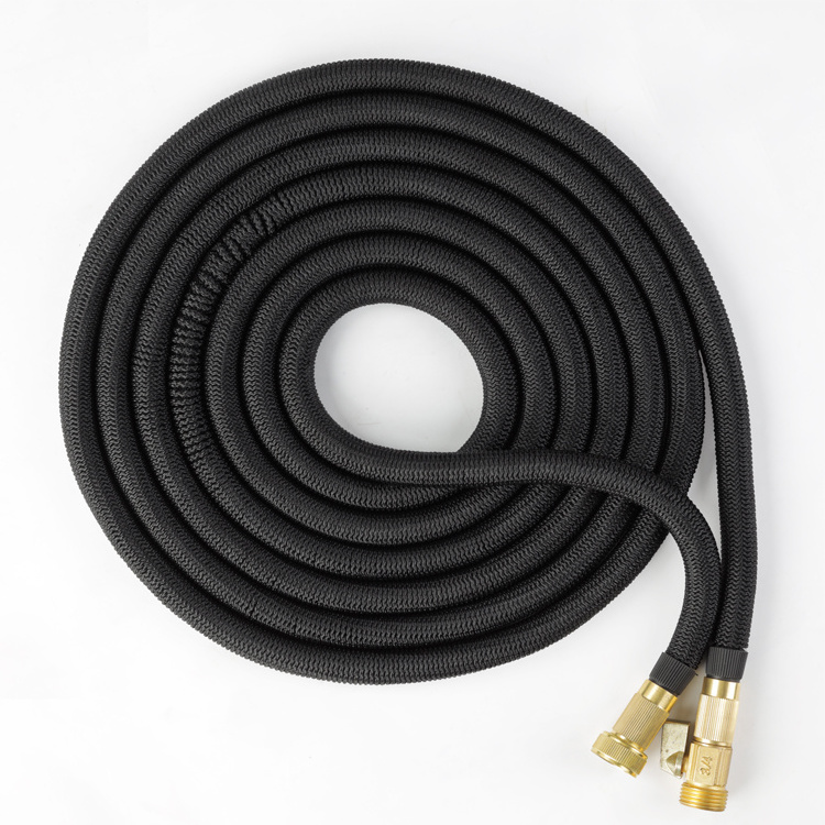 Expandable Garden Hose 100FT with 3/4 Solid Brass Fittings 4-Layers Latex No-Kink, Flexible Hose Brass Shut Off Valve