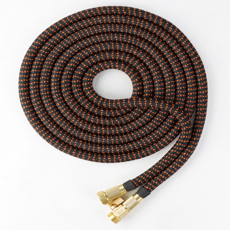 Expandable Garden Hose 100FT with 3/4 Solid Brass Fittings 4-Layers Latex No-Kink, Flexible Hose Brass Shut Off Valve