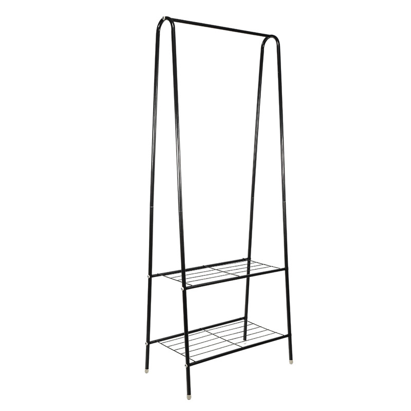 Entryway Free Standing Garment Rack metal coat rack With 2 tiers Shoe Storage Bench