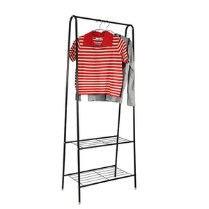 Entryway Free Standing Garment Rack metal coat rack With 2 tiers Shoe Storage Bench