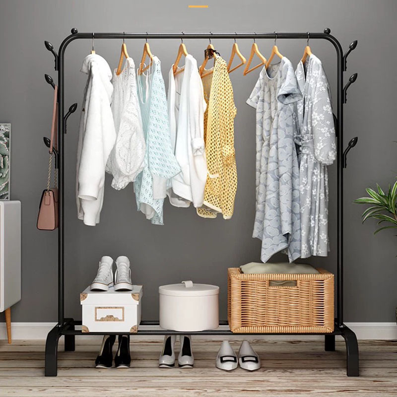 Space saving movable Clothes Stand coat stands single tube clothes rack for livingroom bedroom