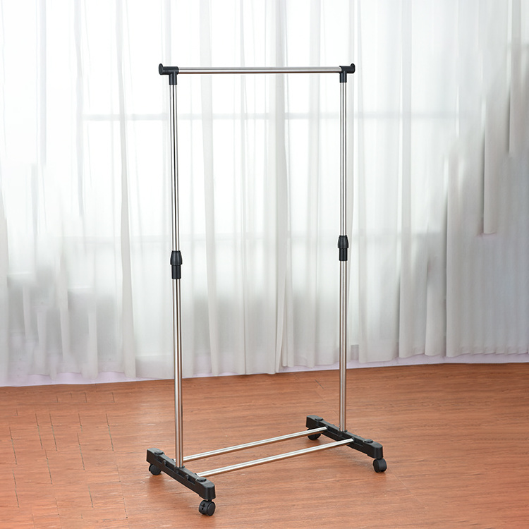 Extendable Clothes Rack Single Pole commercial movable clothes drying rack