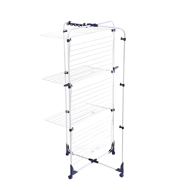 Foldable 3 tier laundry dryer hanger stand indoor outdoor clothes drying rack