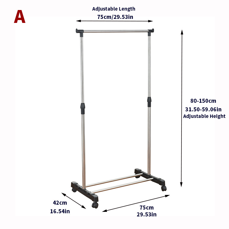 Portable heavy duty modern hanging rolling garment rack