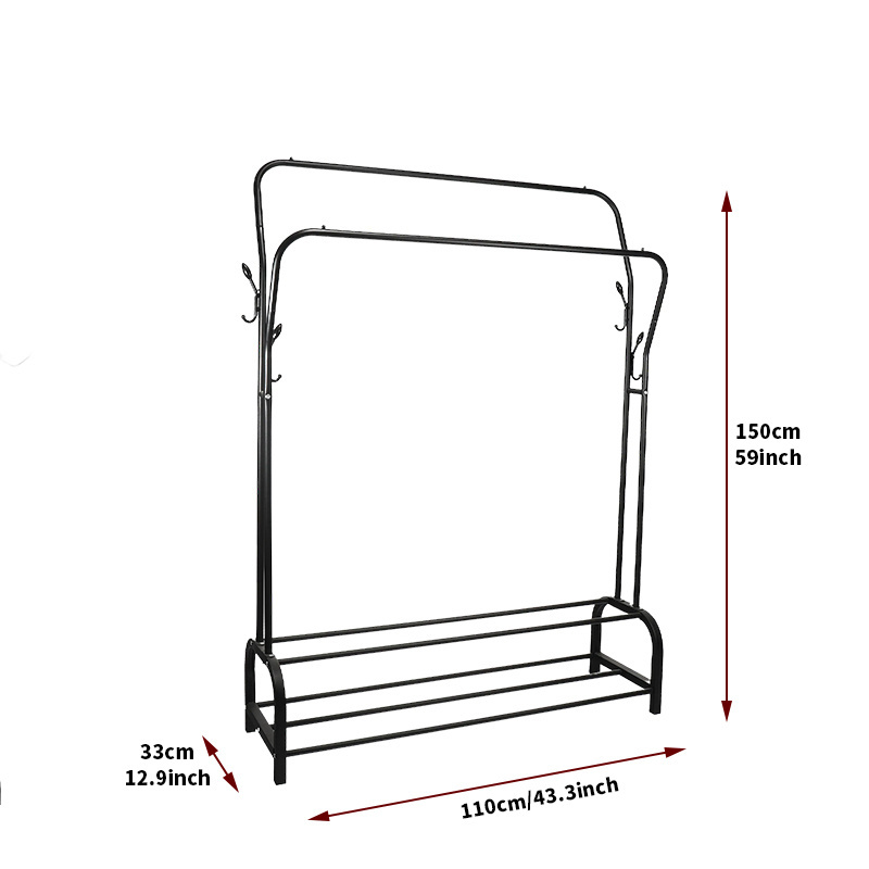 heavy duty simple houseware standard double rod garment rack