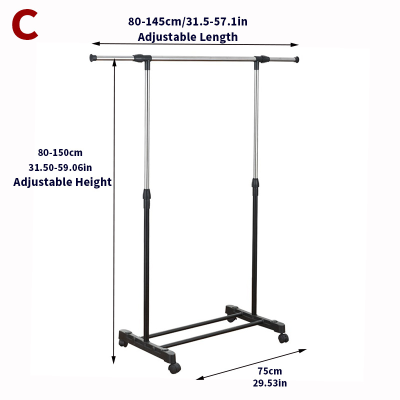 New product single garment rack portable clothes hanger rack with shelves