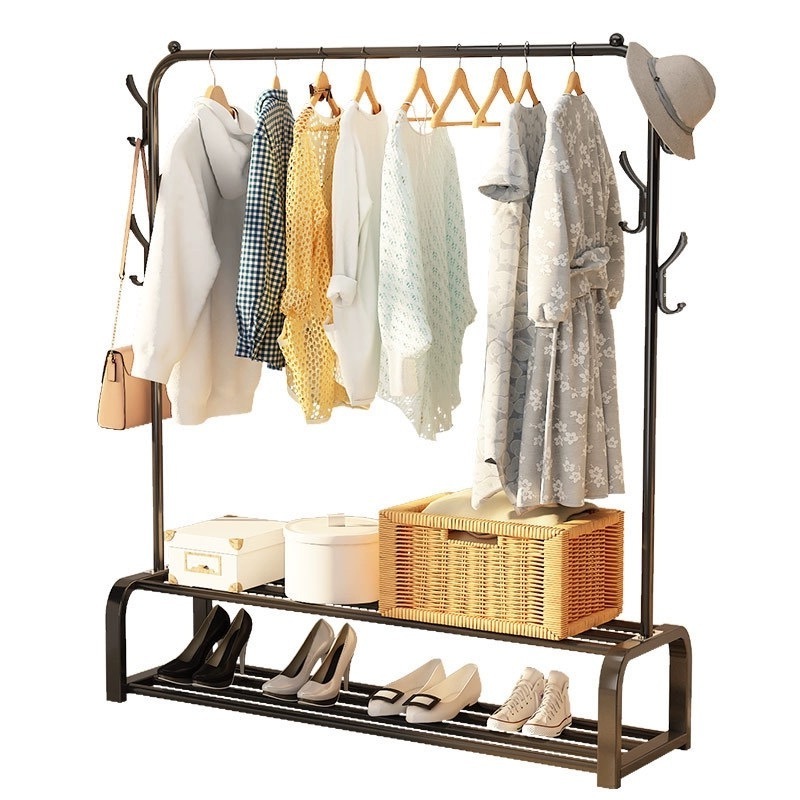 Metal Frame Multi Function Garment Rack Coat Storage Rack Hanger Hooks Stand clothes rack