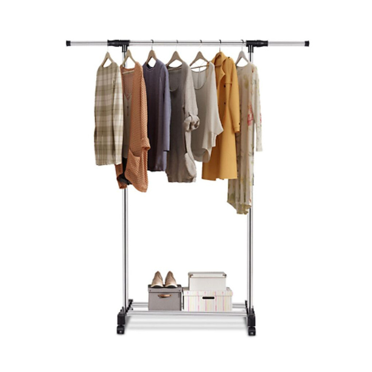 Extendable Clothes Rack Single Pole commercial movable clothes drying rack