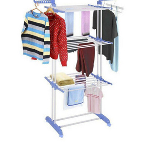 Versatile free standing towel rack hanging clothes 3 tier drying rack clothes