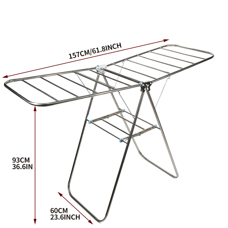 Outdoor balcony 3 tier folding baby laundry rack towel hanging clothing drying rack