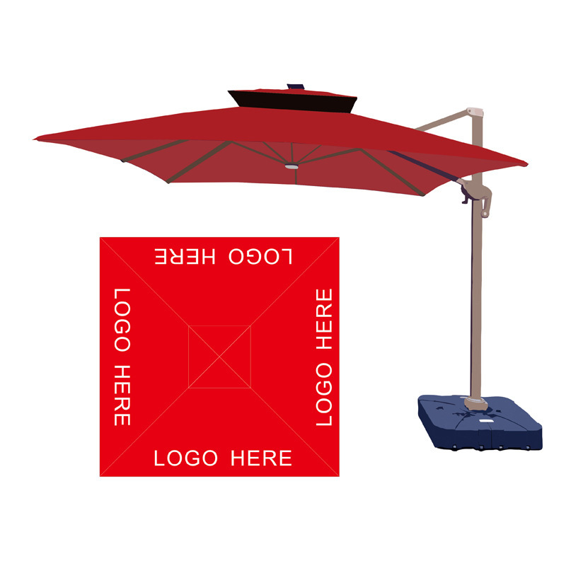 Outdoor Furniture Customizable Folding Led Parasol Umbrellas Cover Outdoor Solar Garden Patio Umbrellas For Restaurant Home Shop