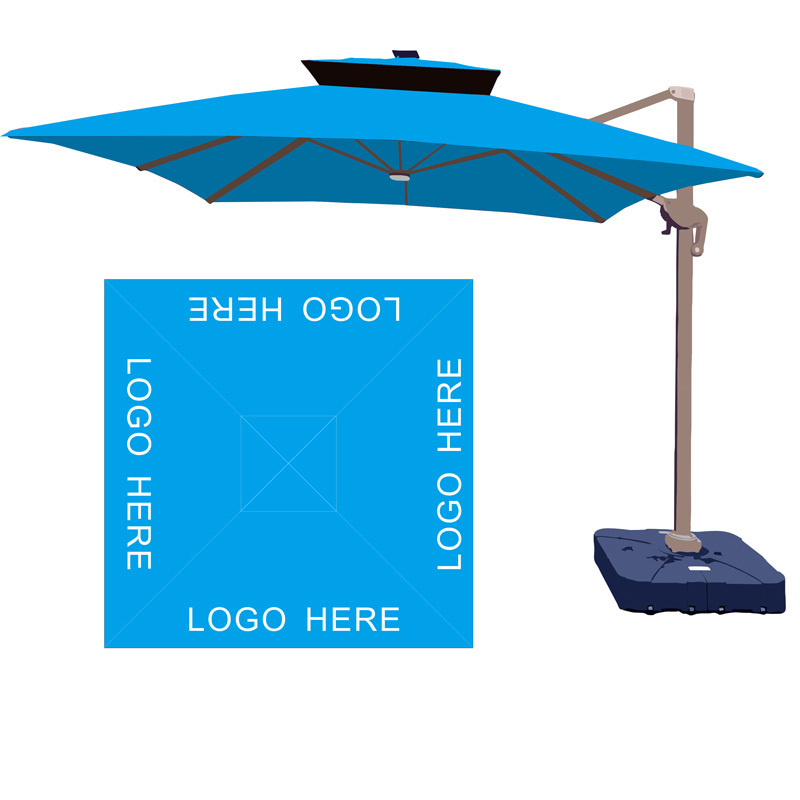 Outdoor Furniture Customizable Folding Led Parasol Umbrellas Cover Outdoor Solar Garden Patio Umbrellas For Restaurant Home Shop