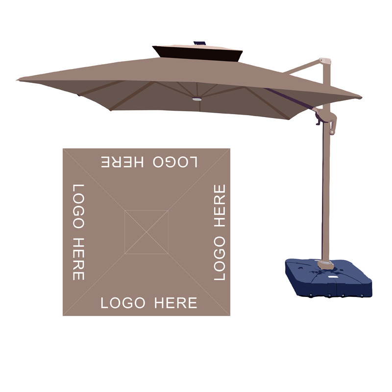 Outdoor Garden Umbrella Aluminum 3m Square Hanging Offset Parasols Garden 10 Ft Cantilever Commercial Beach Sun Patio Umbrellas