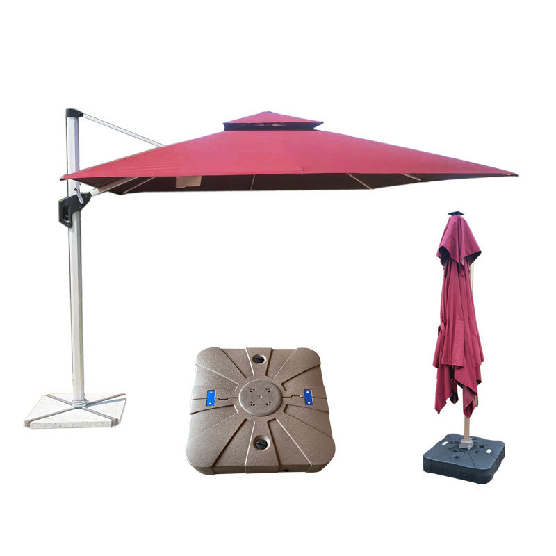 Customized Led Outdoor Umbrella Garden Sun Beach Shaded Cantilever Parasol Patio Umbrella With Bases Parts