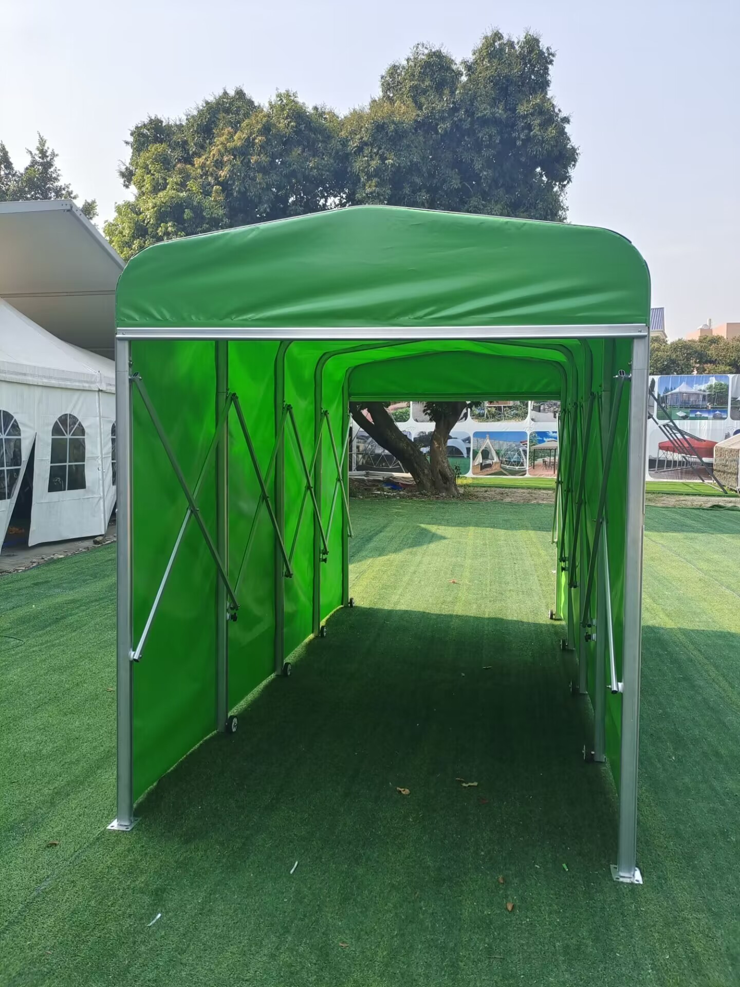 The New Listing Push Pull Retractable Tent Waterproof Storage Outdoor Events With Wheel For Carport Tunnel Tent And Garage Tent