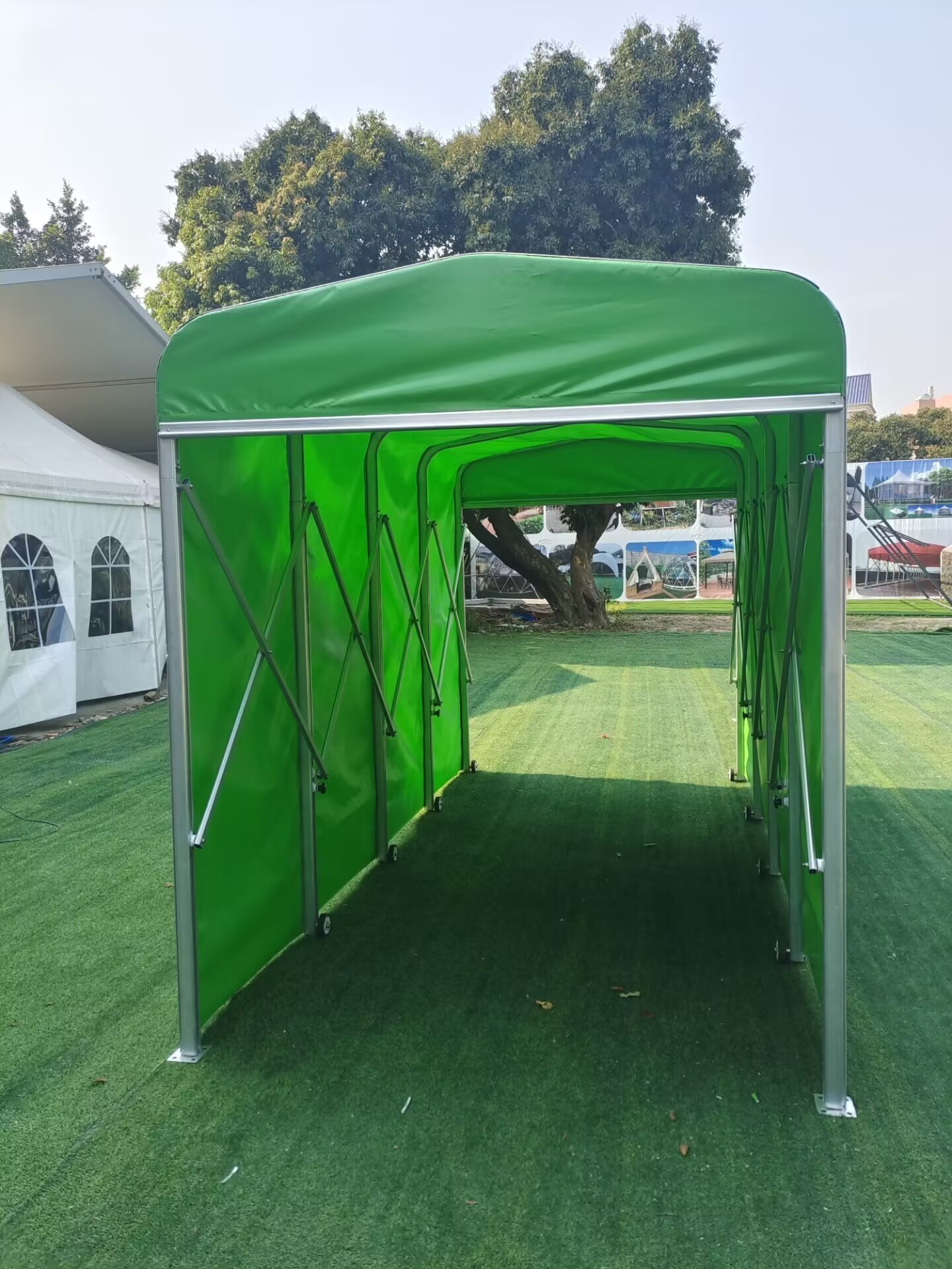 The New Listing Push Pull Retractable Tent Waterproof Storage Outdoor Events With Wheel For Carport Tunnel Tent And Garage Tent