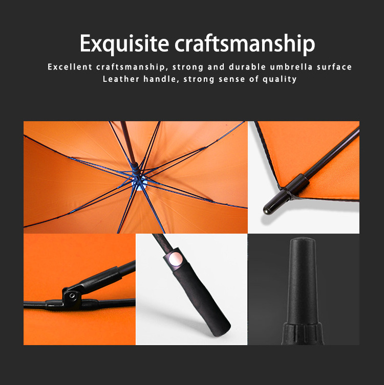 Promotion Advertising Wholesale Custom Print Logo Golf Straight Umbrella Windproof Big Umbrella For The Rain