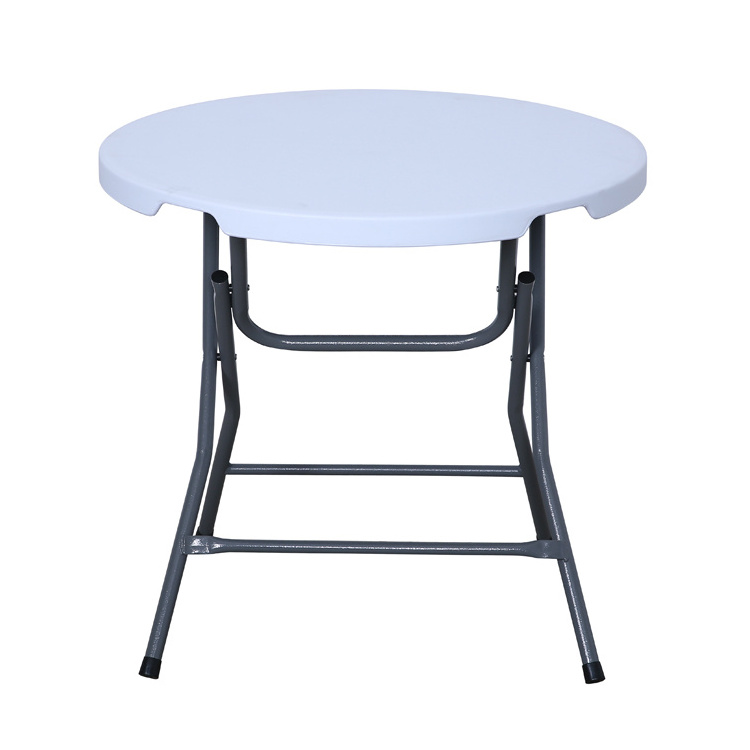 Customized Wholesale 80cm 4-6 Persons Lightweight Portable Outdoor Camping Hdpe Folding Round Table Cocktail Plastic Bar Tables