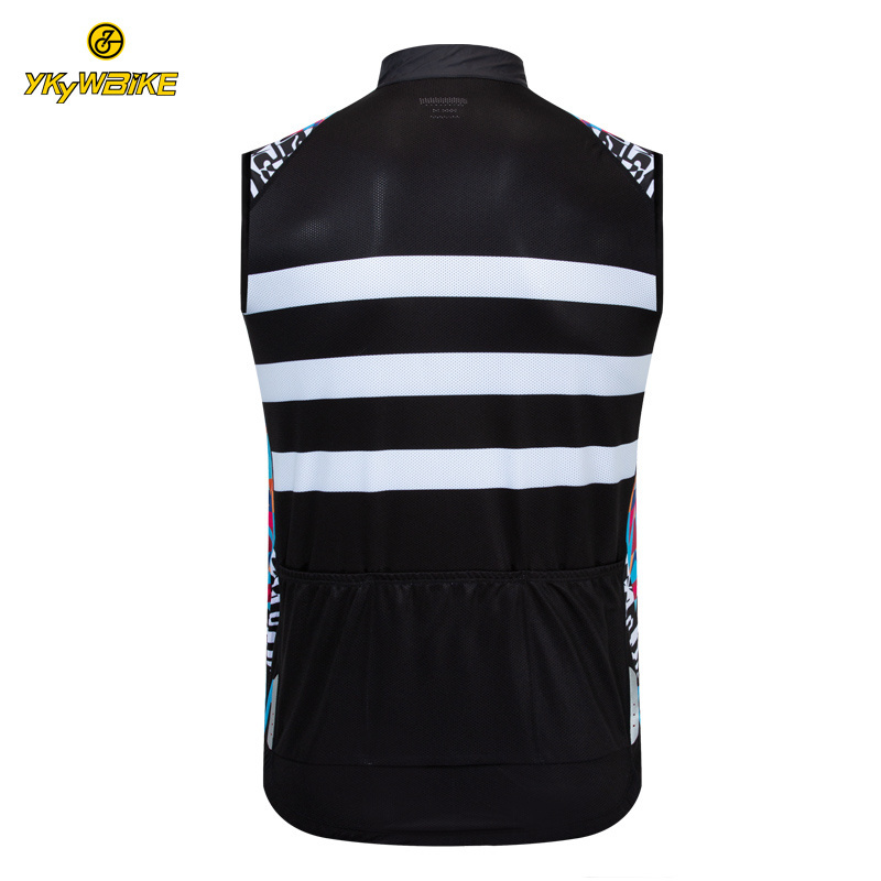 Lightweight  windproof sleeveless custom printing bicycle top cycling gilet wind vest