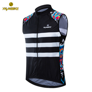 Lightweight  windproof sleeveless custom printing bicycle top cycling gilet wind vest