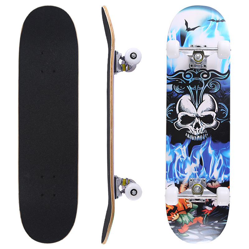 Wholesale Complete Skate Board Double Warped 80*20cm Longboards Maple Wood Skateboard Deck For Teens Adults Children Plain