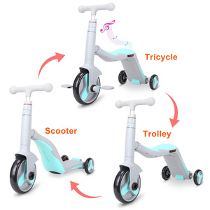 Fashionable 3 In 1 Children Kids' Scooter Tricycle Three Wheels Foot Kick Scooter Child Baby Scooter For Babies 2-6 Year