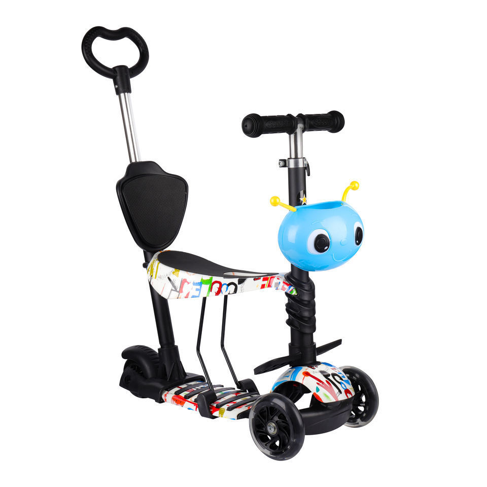 Wholesale Custom Balance Scooter With Push Hand Kids Scooter Design 3 Wheel High Quality With Basket