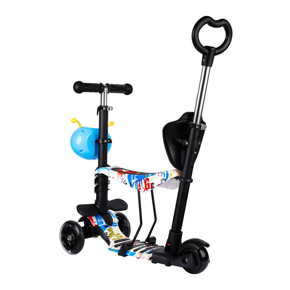 Wholesale Custom Balance Scooter With Push Hand Kids Scooter Design 3 Wheel High Quality With Basket