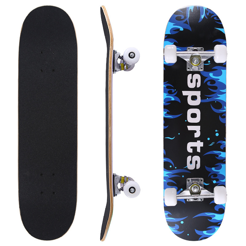 Wholesale Complete Skate Board Double Warped 80*20cm Longboards Maple Wood Skateboard Deck For Teens Adults Children Plain