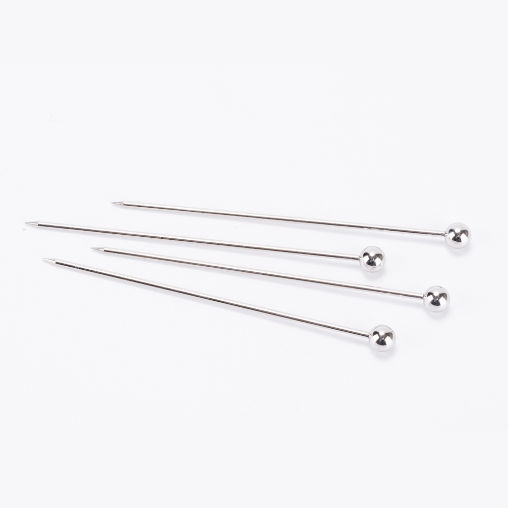 Stainless Steel Fruit Needle Reusable Metal Cocktail Olive Picks