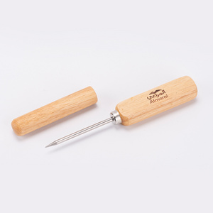 Factory Direct Sale Stainless steel ice pick kitchen tool with wooden handle and sheath