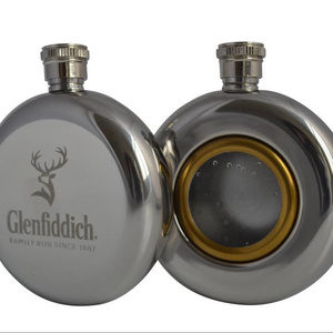 Zeal stainless steel 5oz round hip flask